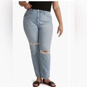 Madewell High Waist Rip Tapered Jeans